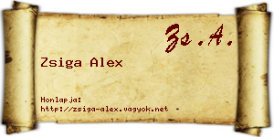 Zsiga Alex névjegykártya
