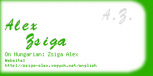 alex zsiga business card